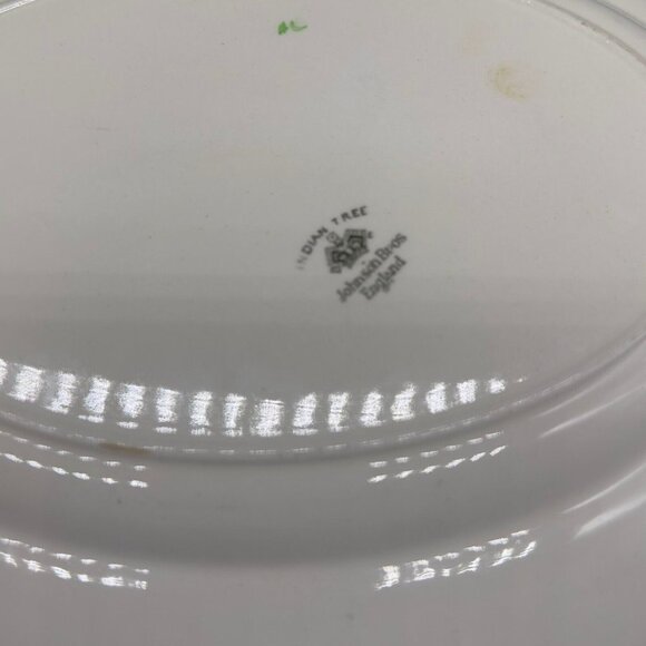 Johnson Brothers Indian Tree Oval Serving Platter Dish Large Painted Ceramic 12” - Picture 7 of 13